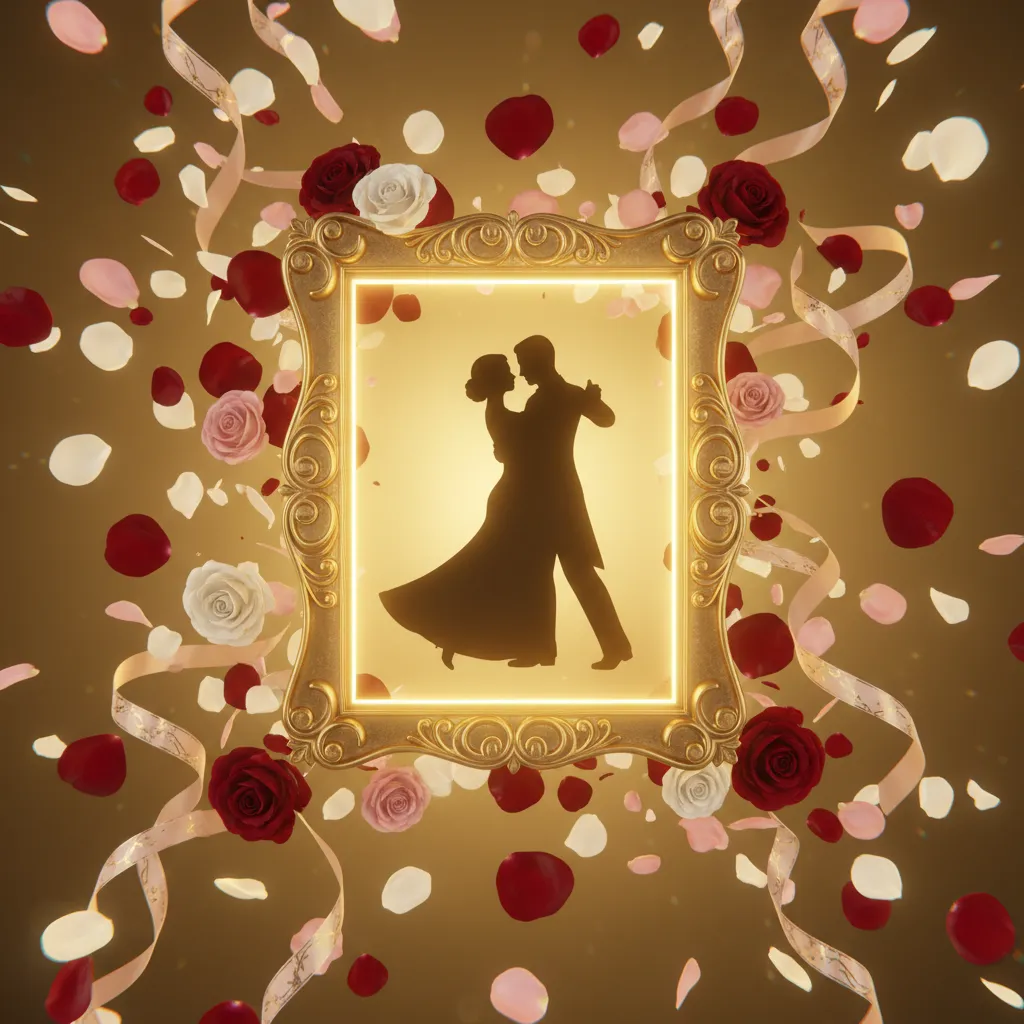 First anniversary gift storybook and video showing a couple's love story with personalized illustrations