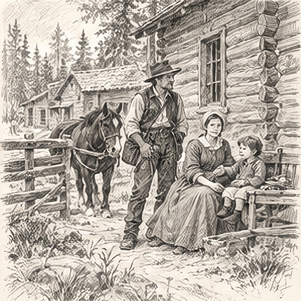 Vintage Pencil Sketch art style